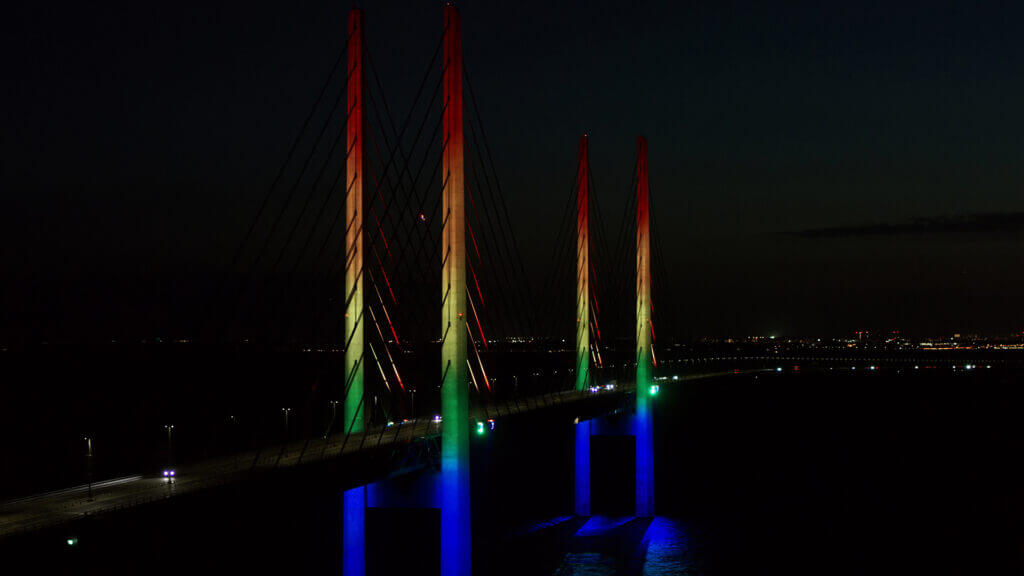 Dronefoto Øresundsbron - Copenhagen Pride